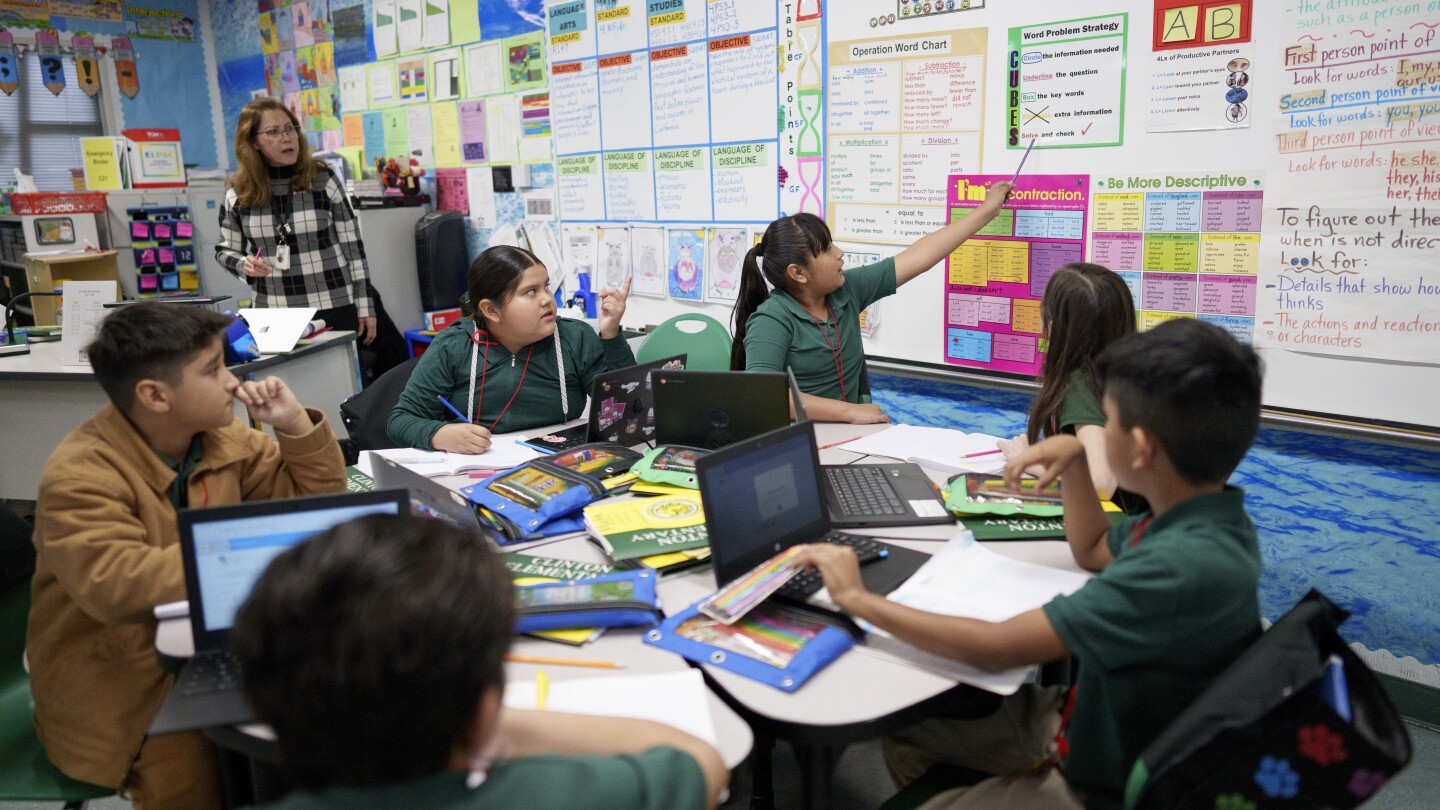 Except for schools like this, mathematics and reading test scores are still declining.