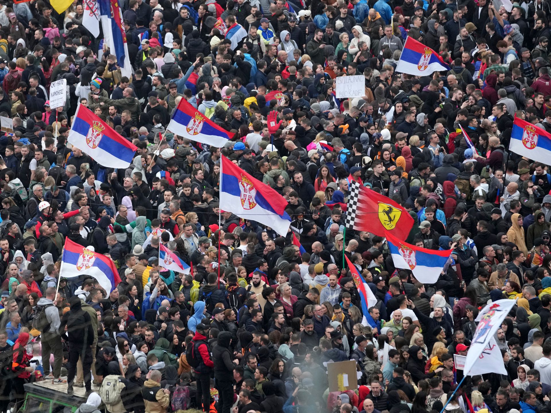 Anti-government rally of an estimated 100,000 people in Belgrade, Serbia | Protest News