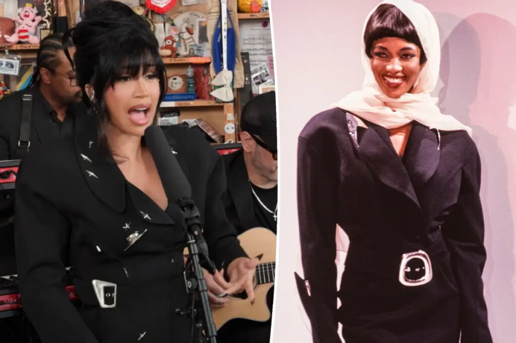 Cardi B’s NPR Tiny Desk outfit channels Naomi Campbell in vintage Mugler