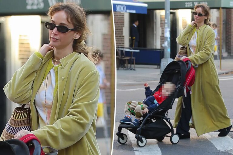 Jennifer Lawrence steps out with her son after plastic surgery reveal