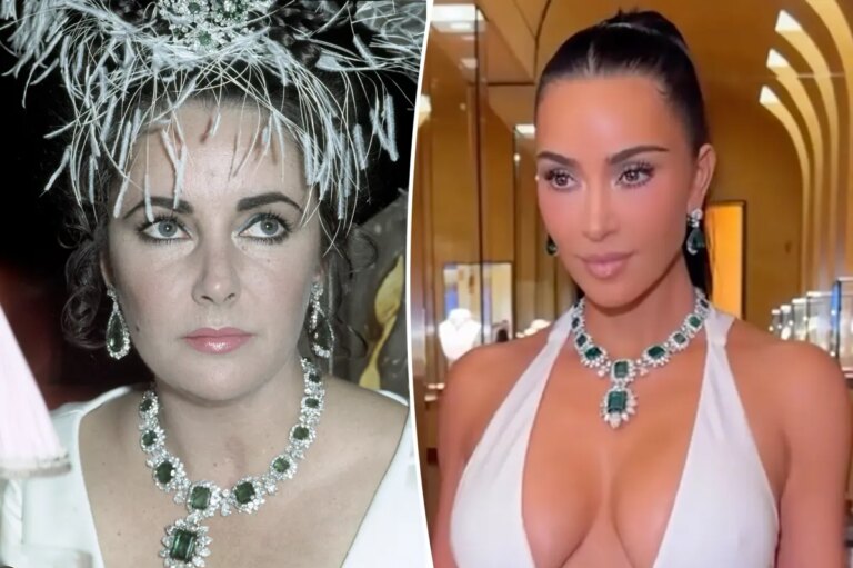 Kim Kardashian wears Elizabeth Taylor’s $12.7M emerald Bulgari necklace
